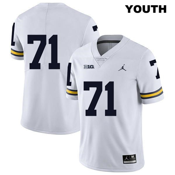 Youth NCAA Michigan Wolverines Andrew Stueber #71 No Name White Jordan Brand Authentic Stitched Legend Football College Jersey UK25V86KW
